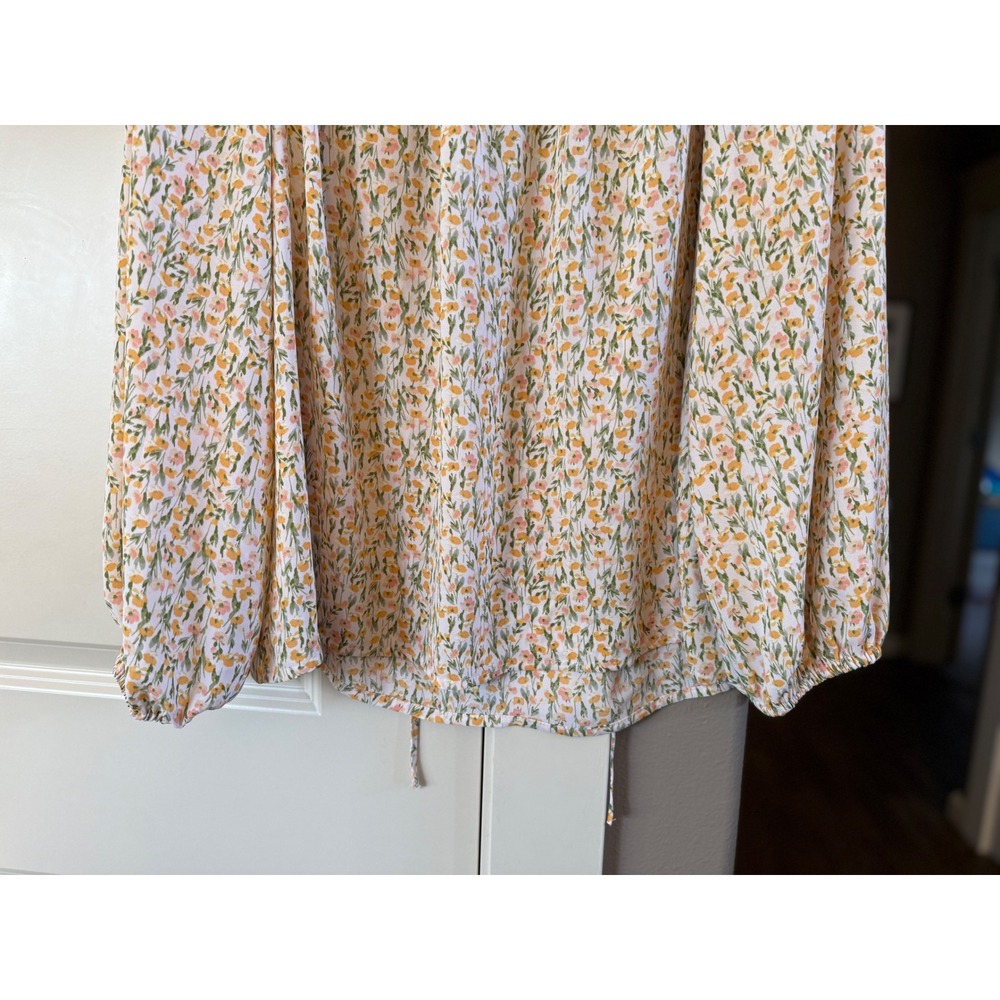 CeCe Women's Flowy Lightweight NWT Floral Print Summery Split Sleeve Blouse XL - Picture 12 of 13